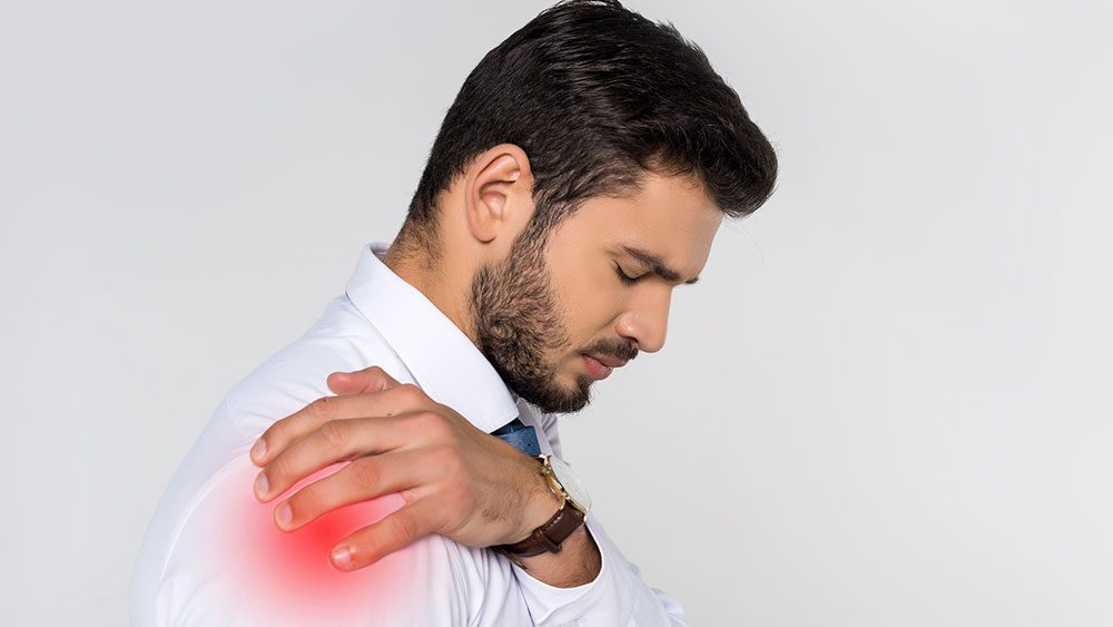 Man suffering from chronic shoulder pain